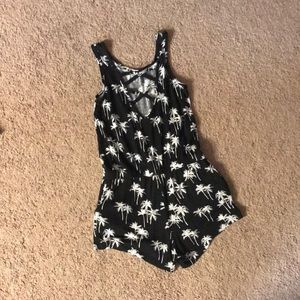 Black and White Palm Tree Romper